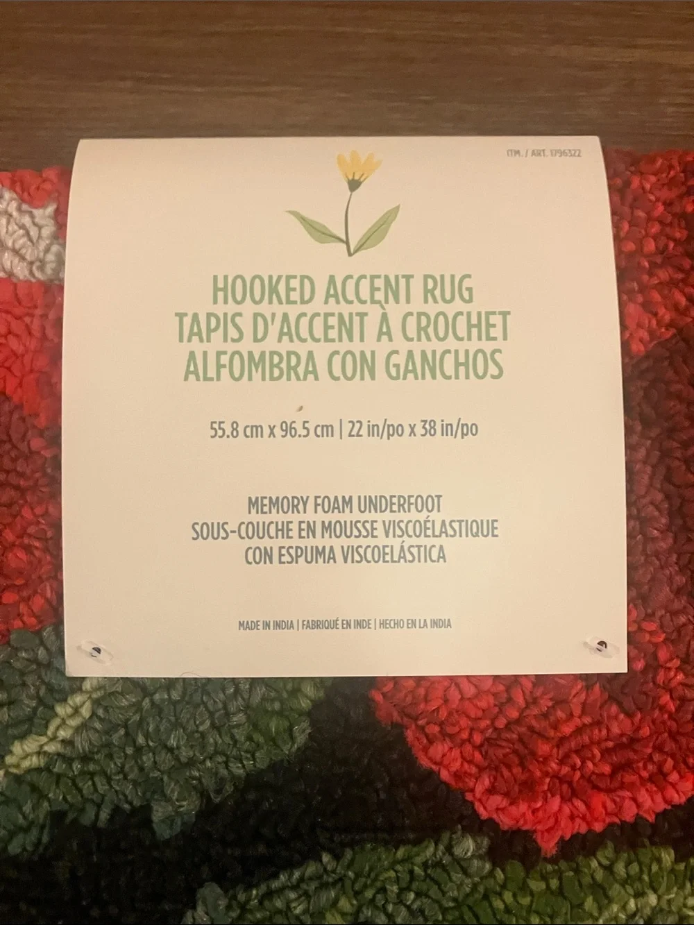 Red Floral Accent Rug - Home Accents